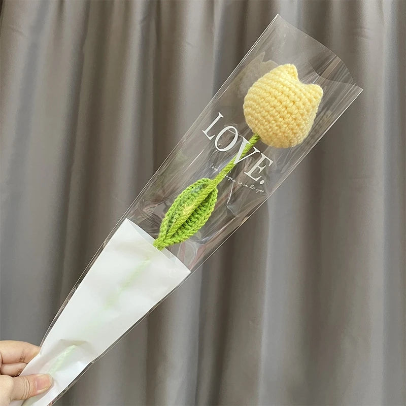 パーティー・インテリア装飾|アレンジメント用造花 かぎ針編みハート・チューリップ(40c)