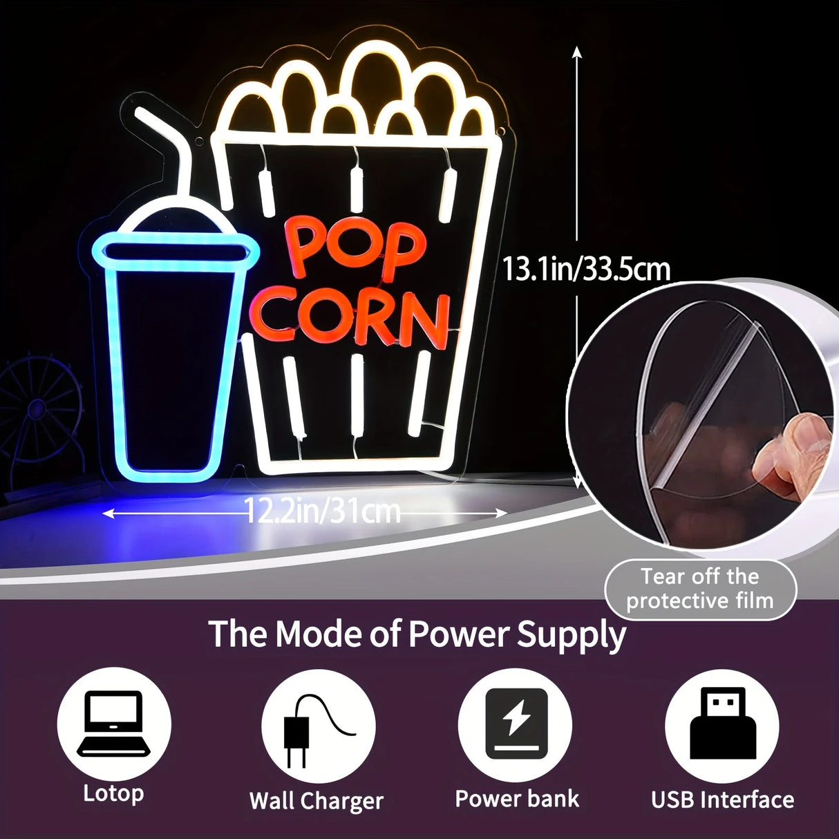 POP CORN ネオンサイン(ネオン看板)