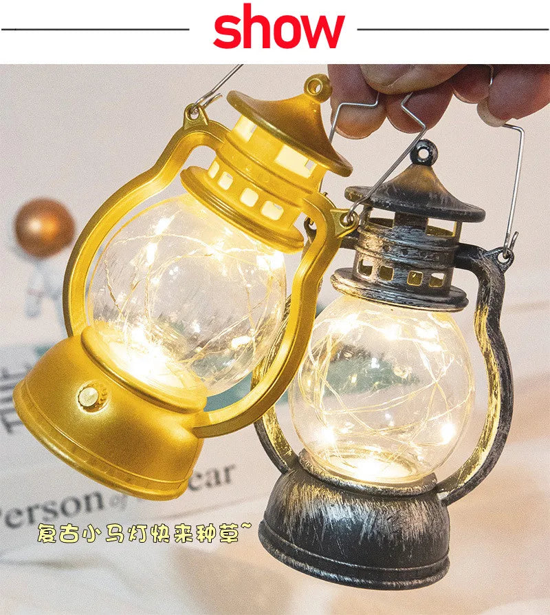 イベント・ハロウィングッズ|レトロLEDライト ポータブルキャンドルランタン型(12.6c)