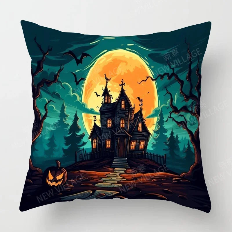 イベント・ハロウィングッズ|植物プリント装飾クッションカバー