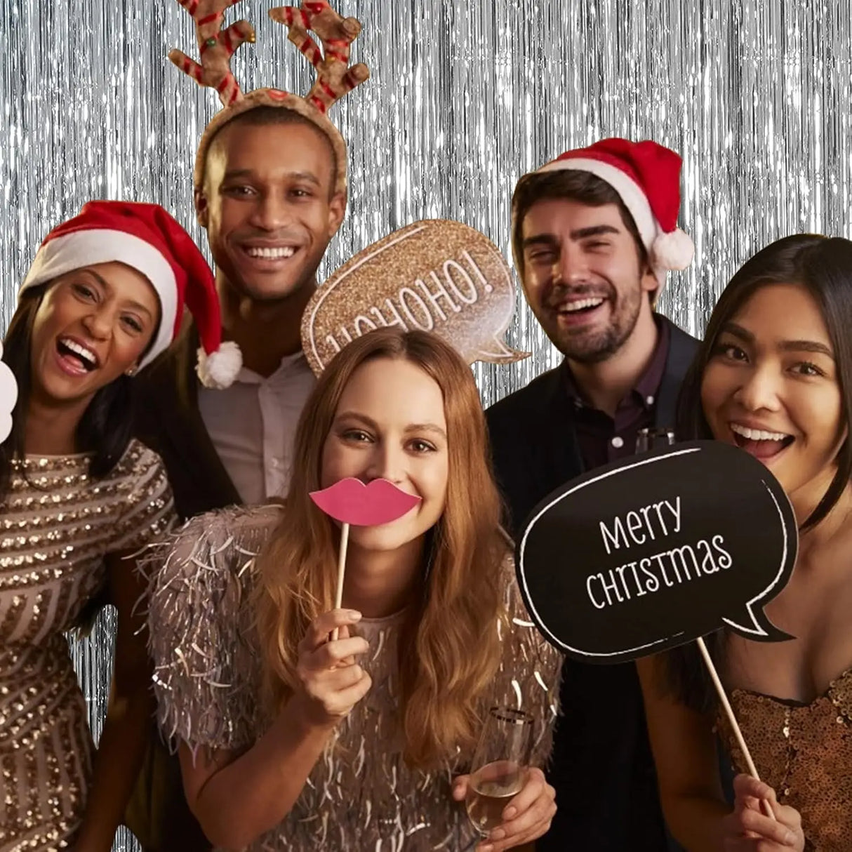 パーティー・インテリア装飾 メタリックカラーカーテン シルバー 幅1M 長さ2M