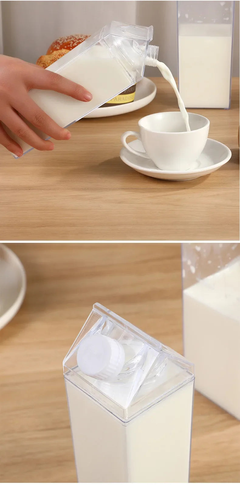 |イベント・ノベルティ用品 | 透明ミルクカートン型ウォーターボトル | 500ml/1000ml