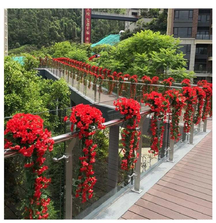 造花ハンギングローズ&アイビー壁掛け