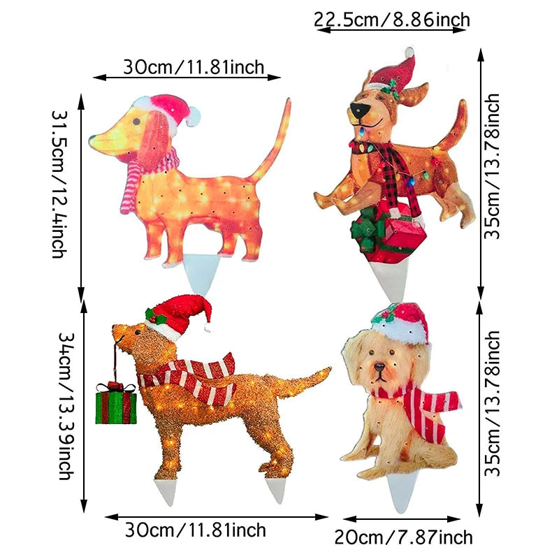 イベント・クリスマス装飾|LEDアクリルプレート型イルミネーション アニマル サンタクロース