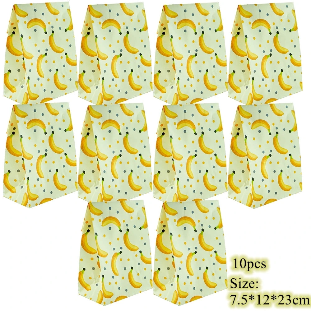 |ノベルティ用品 | フルーツ柄ギフトバッグ10個セット | W12×H23×D7.5c