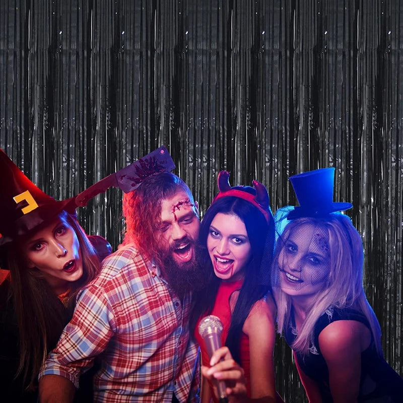 パーティー・インテリア用装飾 キラキラ!ホイル素材カーテン 光反射演出