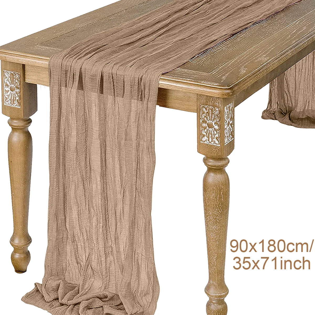 インテリア・パーティ装飾 |ガーゼ生地テーブルランナー | 全長1.8/3.4m