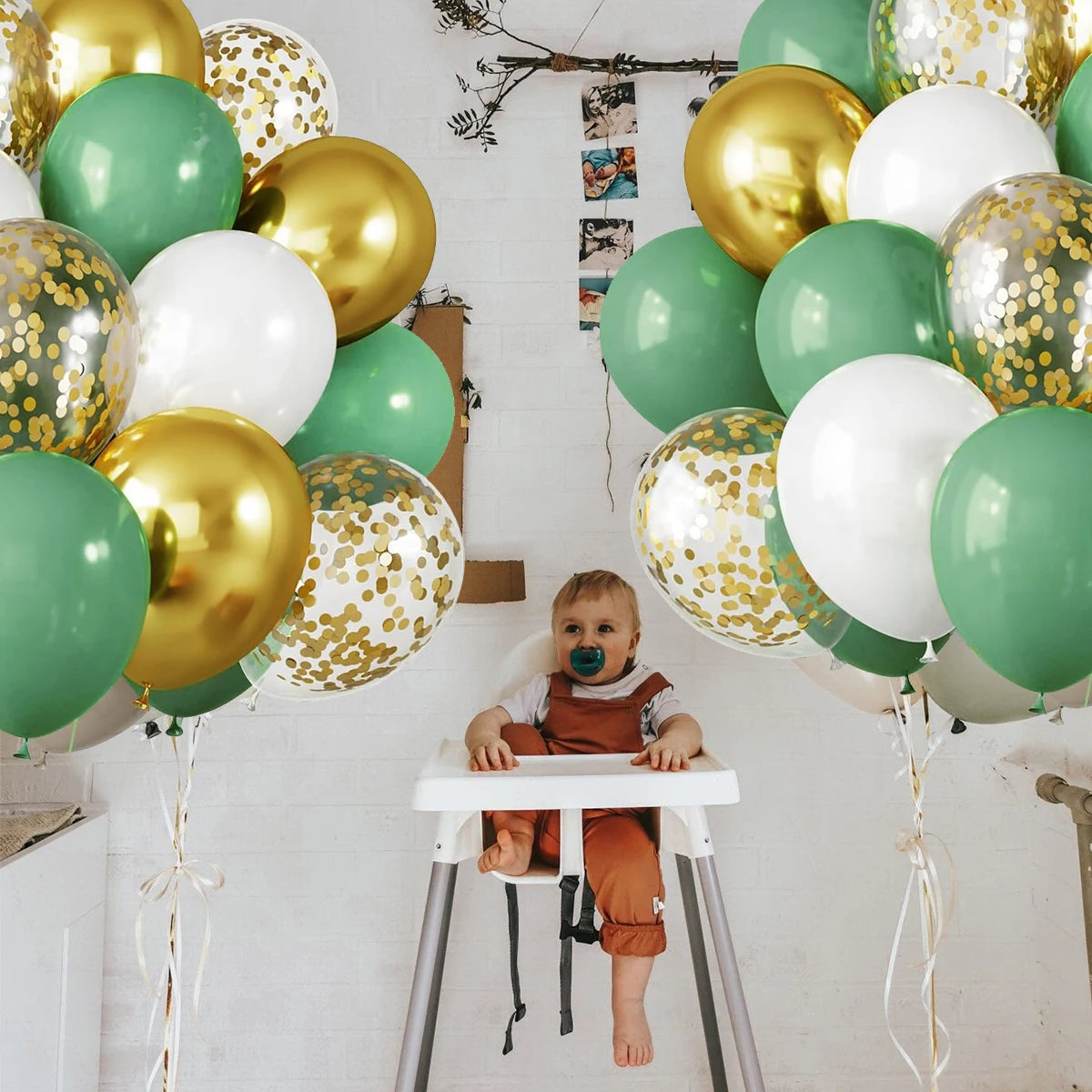 イベント・クリスマス装飾|ゴールドコンフェッティ&メタリックバルーンセット