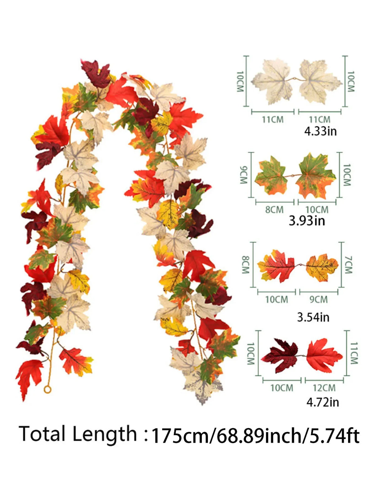 ハロウィンリース|秋のメープルリーフガーランドデコレーション