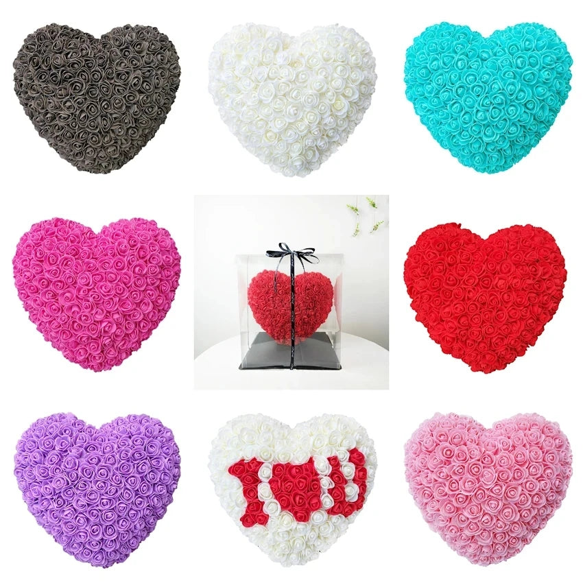 パーティー・インテリア装飾|造花ハート型ローズデコレーション 25×25cm バレンタイン