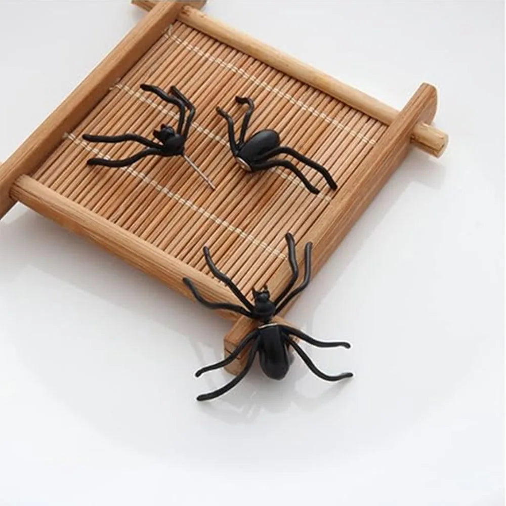 3D不気味な黒蜘蛛ピアス