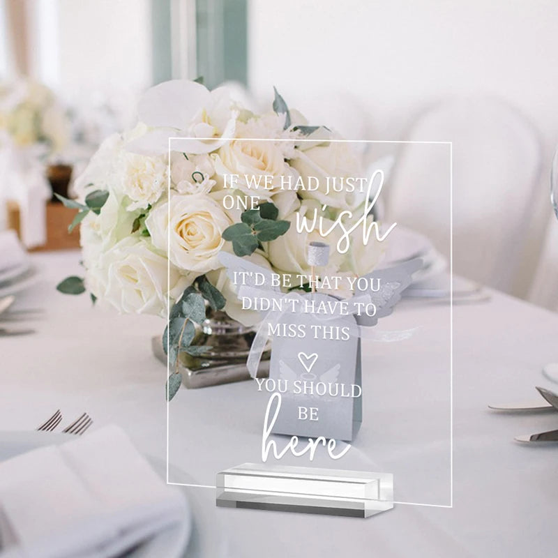 結婚式・インテリア装飾|透明アクリルテーブルサイン 1個
