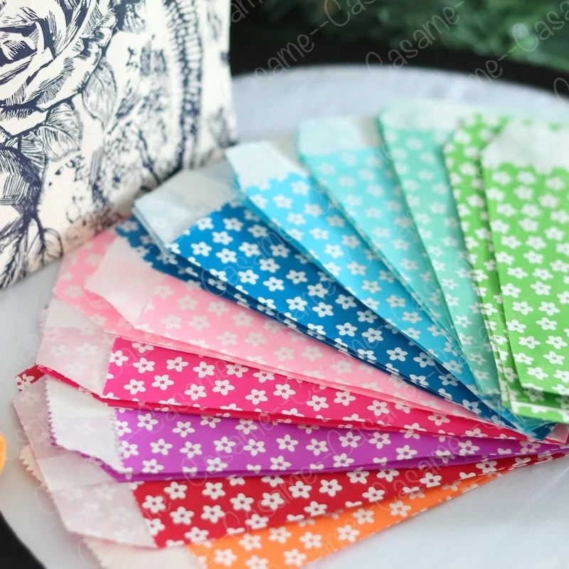 |ノベルティ用品 | 小花柄紙袋 50枚セット | 8x15c