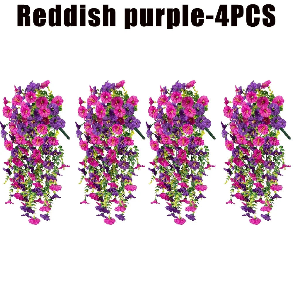 パーティー・ガーデン装飾 造花 リアルなペチュニア再現 2種類シルク製造花ブーケ 紫外線対策