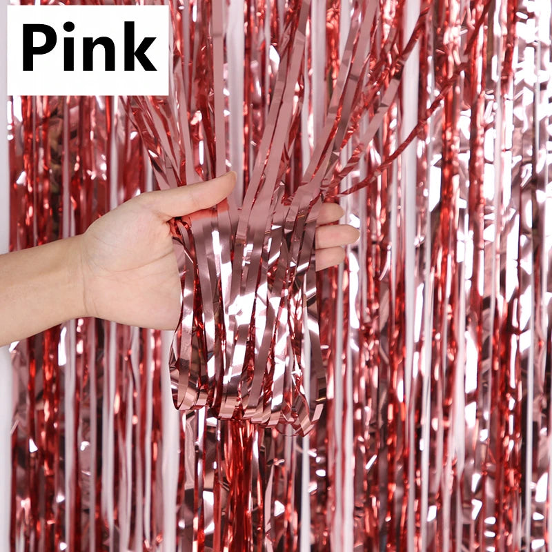パーティー・インテリア用装飾 キラキラ!ホイル素材カーテン 光反射演出