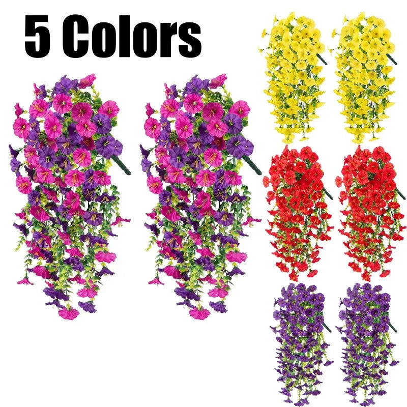 パーティー・ガーデン装飾 造花 ペチュニアフェイク植物 UV耐性 屋外装飾対応