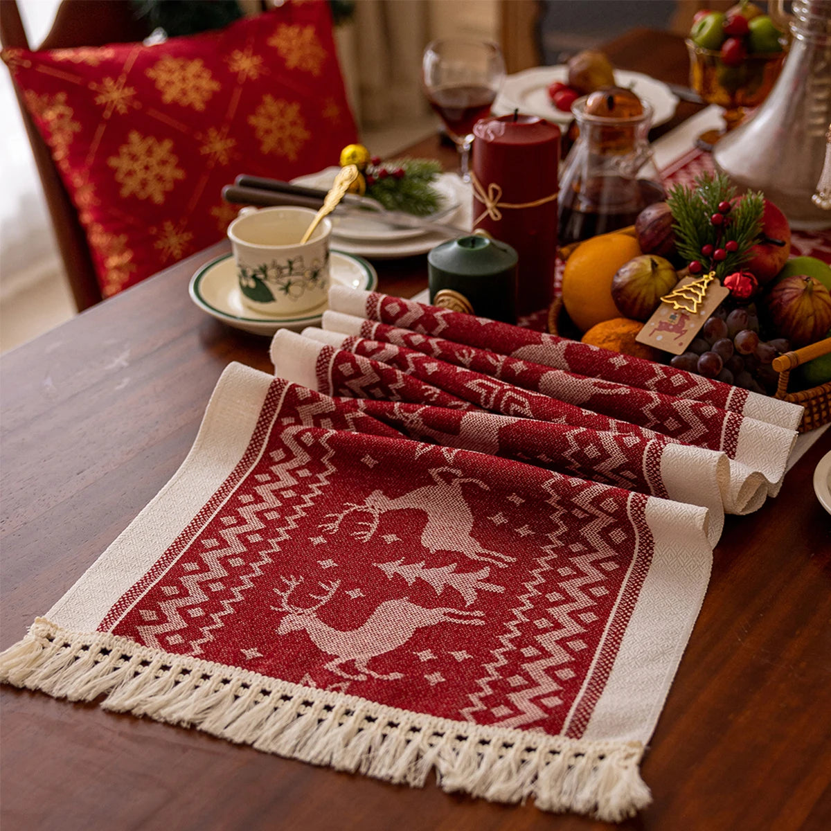 クリスマステーブルクロス|コットンテーブルランナー