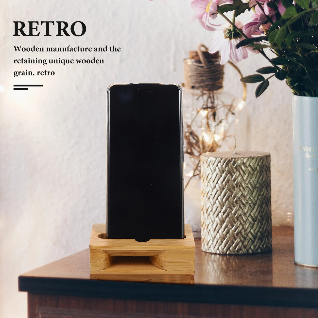 |イベント・ノベルティ用品 | 木製サウンドアンプ付き携帯電話スタンド