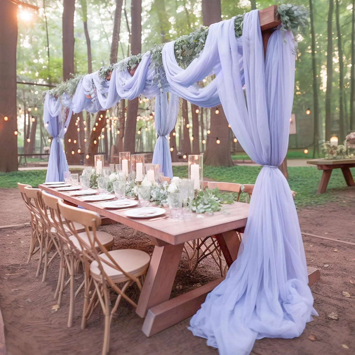 ウェディングアーチ用シフォン生地ドレープ