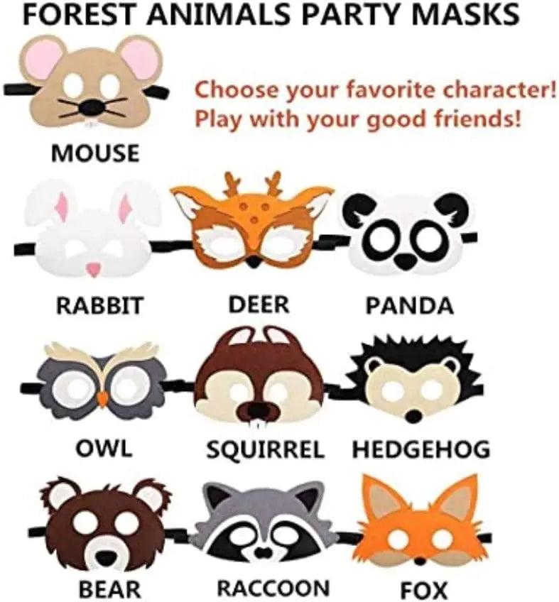 イベント・ハロウィングッズ|ジャングルアニマルフェルトマスク(子供用)