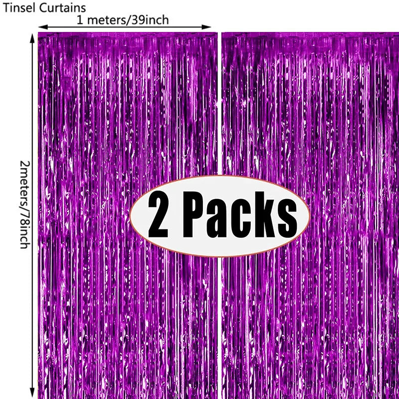 パーティー・インテリア用装飾 キラキラ!ホイル素材カーテン 2Pセット お得