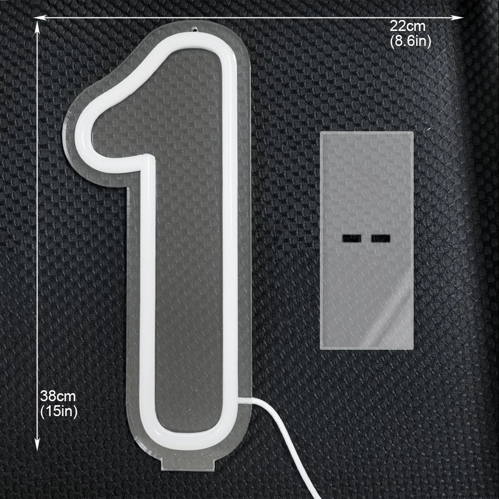 LED数字ネオンサイン(ネオン看板)(0〜9)|USB電源・調光機能付き