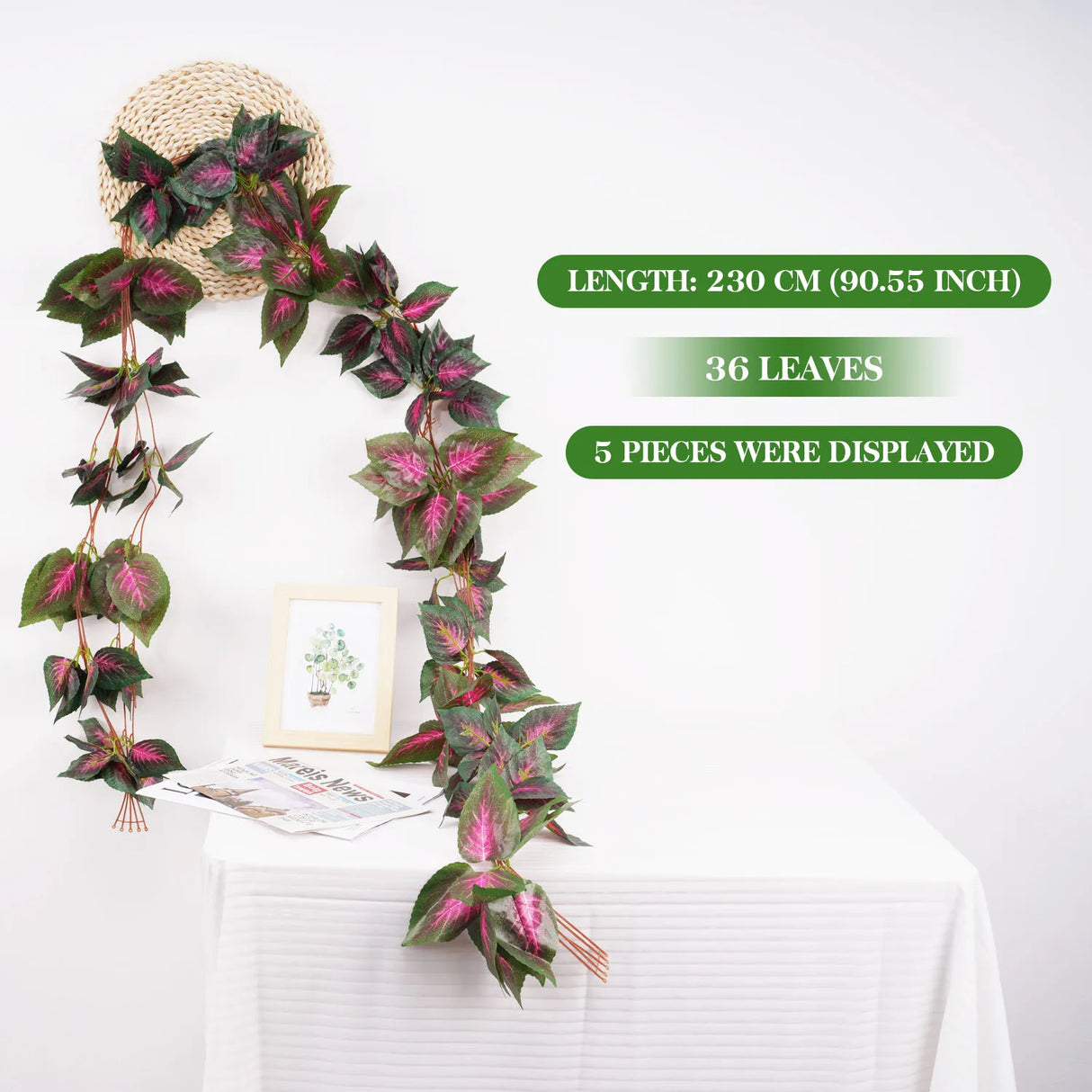 230cm・葉っぱのつる・人工吊り下げ植物・リアナ