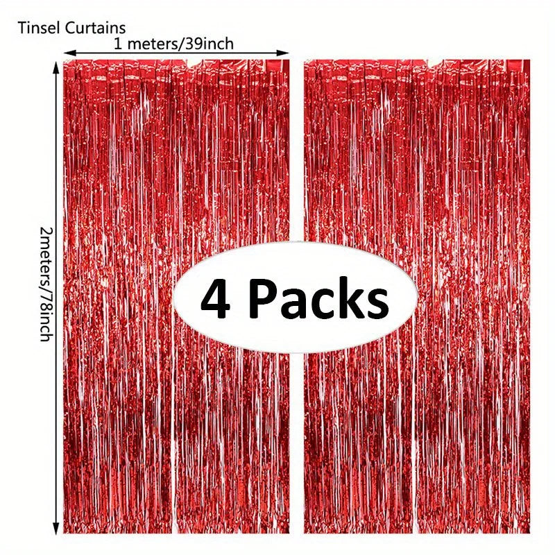 パーティー・インテリア用装飾 キラキラ!ホイル素材カーテン 光反射素材