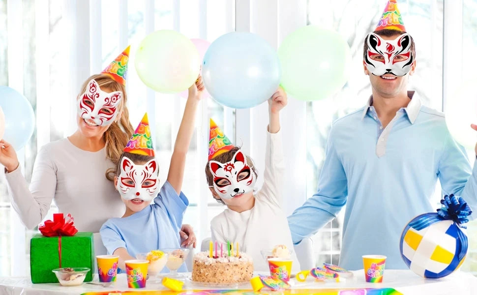 イベント装飾・ハロウィングッズ|ペイントにぴったり!猫型お面(5-50pcs)