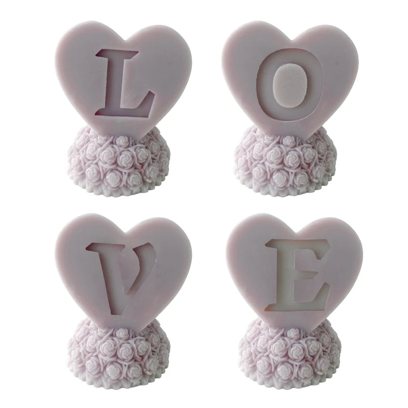 クラフト・DIY用|ハンドメイドキャンドル用 ローズハート型