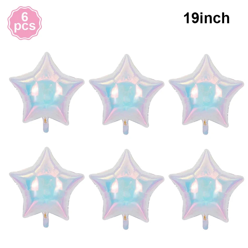 【イベント用装飾】スター&ハートバルーン(オーロラカラー)