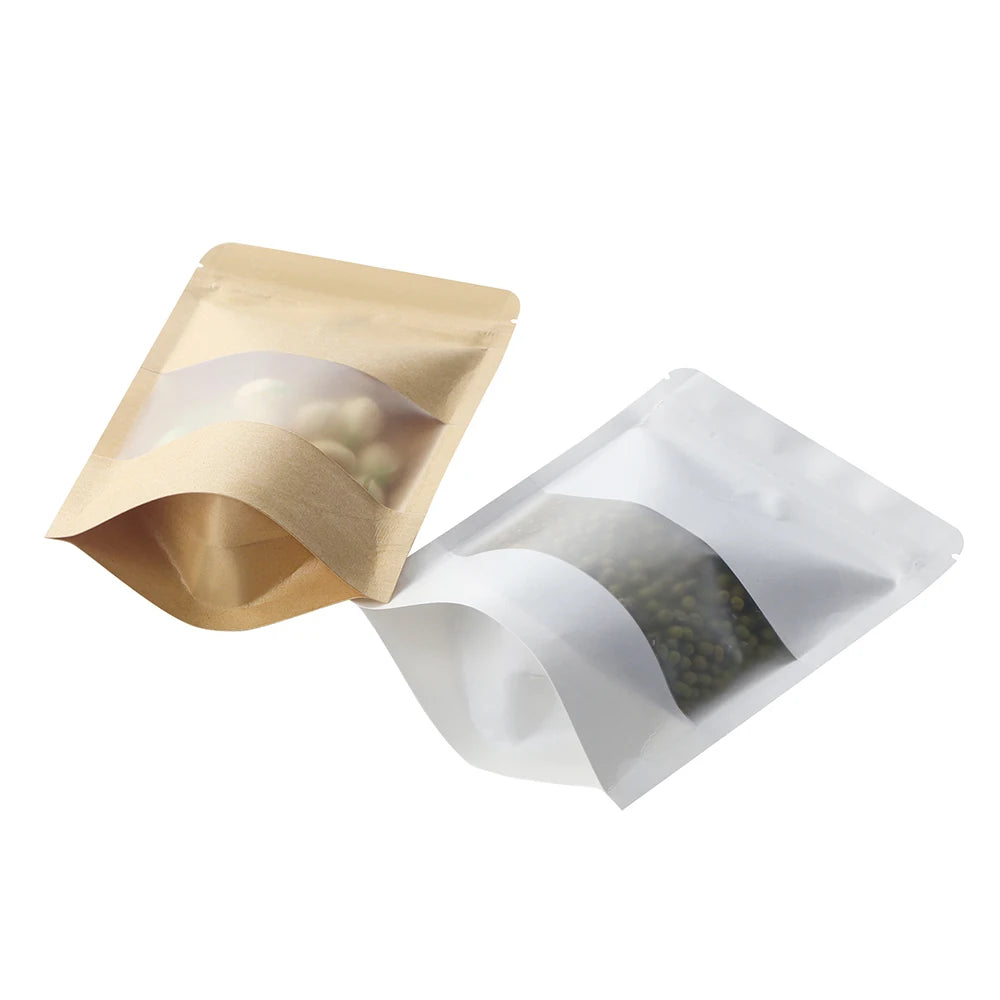 |ノベルティ用品 | 透明窓・ジッパー付きスタンド型ギフト袋 100個