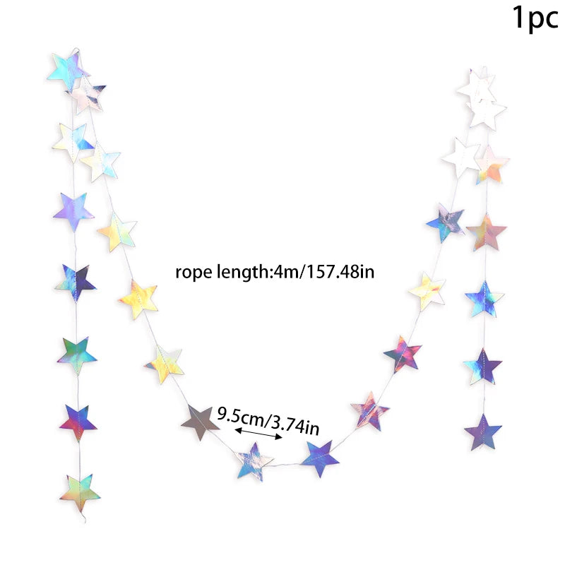 イベント・クリスマス装飾|虹色星型ガーランドバナー