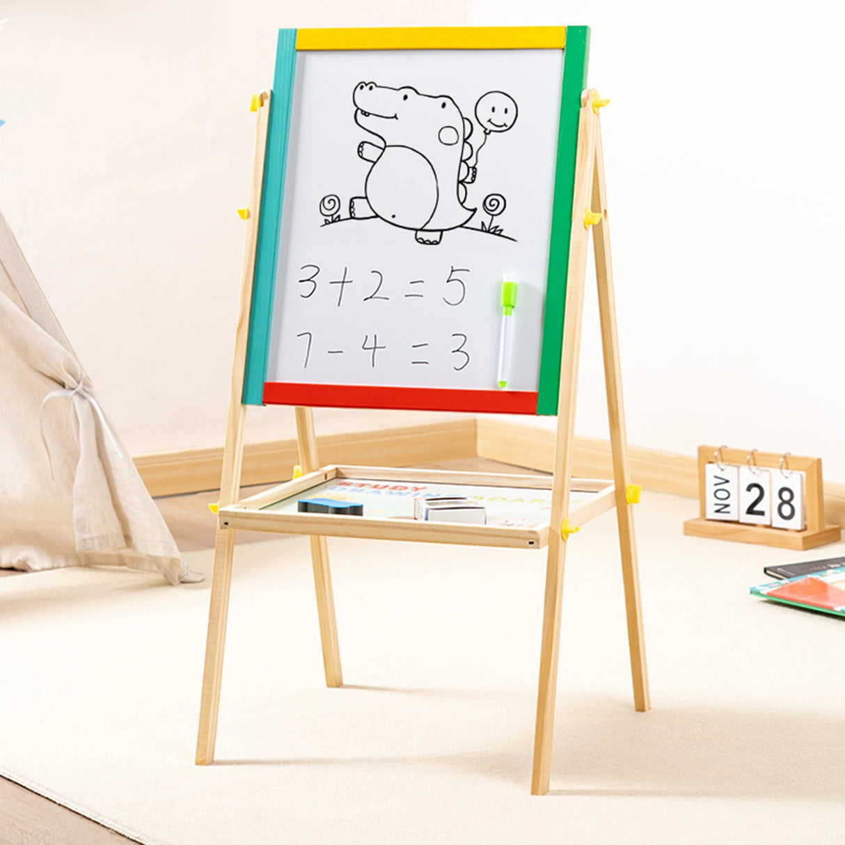 多機能子供用木製アートイーゼル