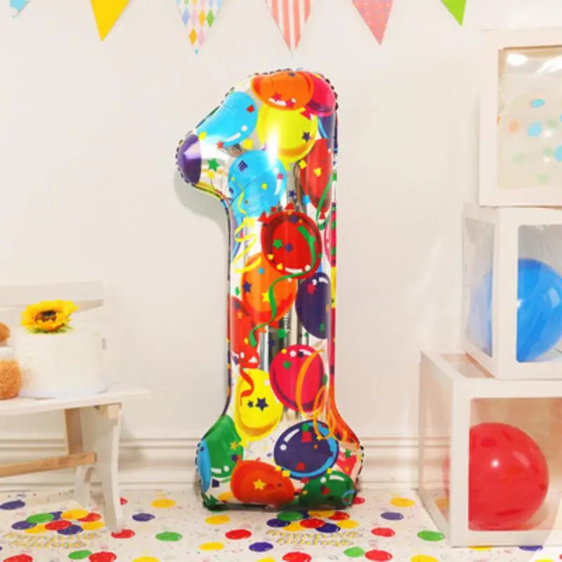 イベント・クリスマス装飾|グラデーションレインボー数字バルーン(ナンバーバルーン)
