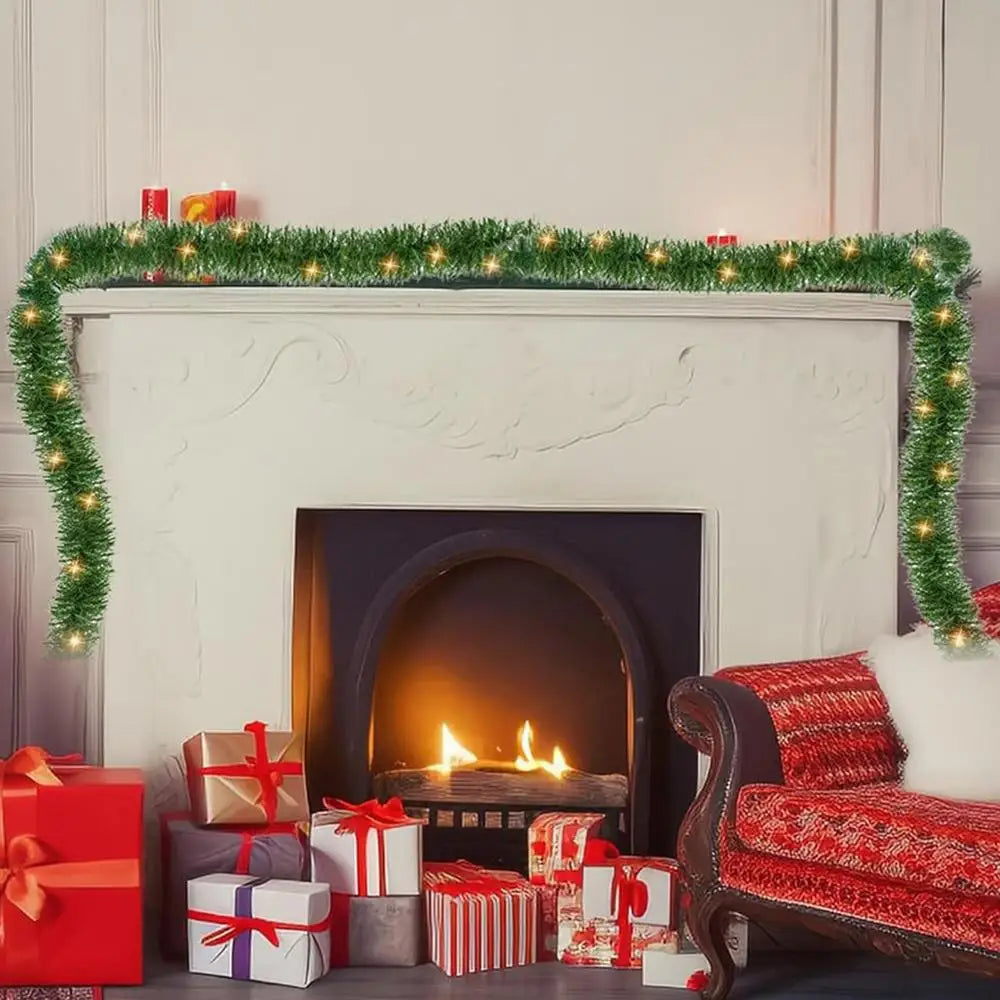 クリスマスガーランド|イベント・クリスマス装飾|LEDライト付きガーランド 5m