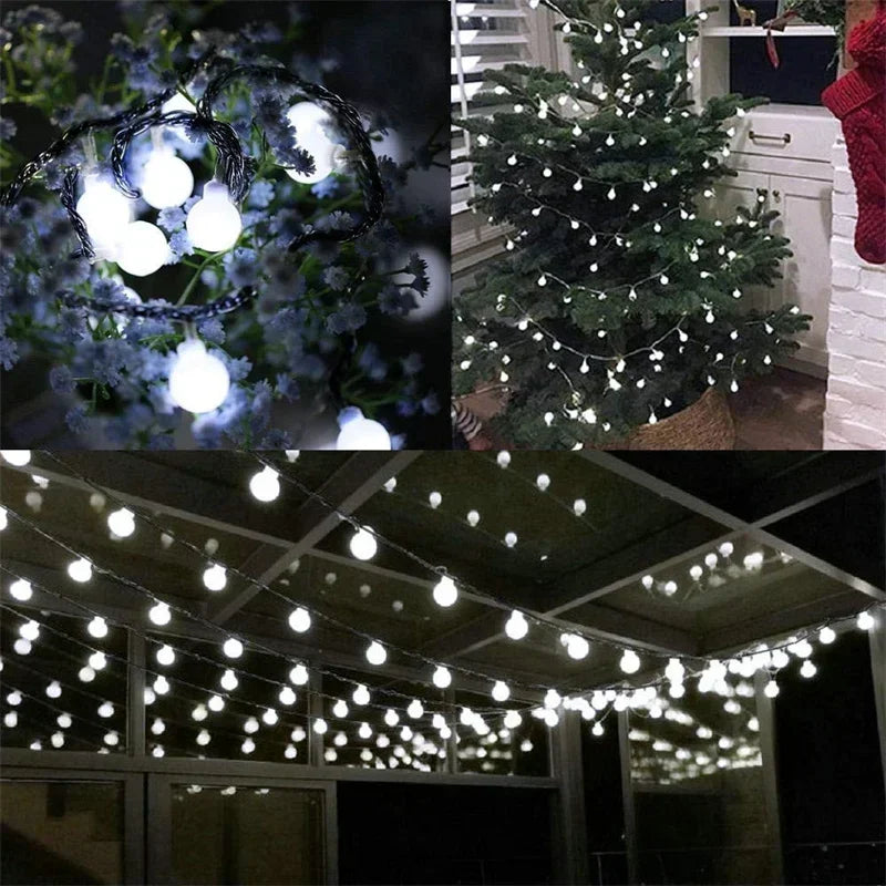 ソーラーライト|イベント・クリスマス装飾|ソーラー式 LEDストリングライト 8モード (5m/7m/12m)