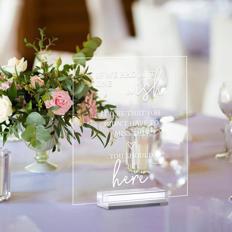 結婚式・インテリア装飾|透明アクリルテーブルサイン 1個セット