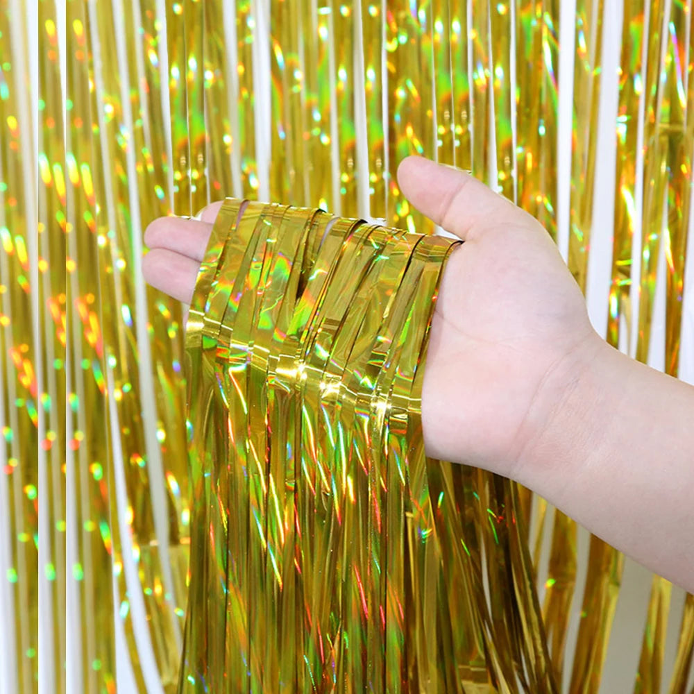 パーティー・インテリア用装飾 キラキラ!ホイル素材カーテン 高品質素材