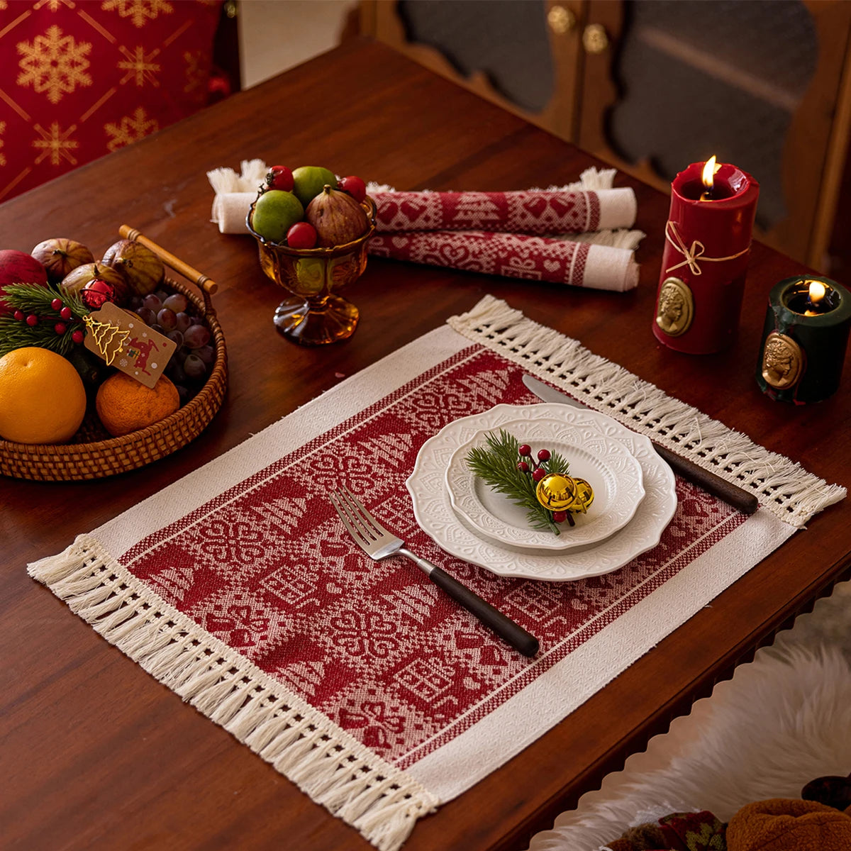 クリスマステーブルクロス|コットンテーブルランナー