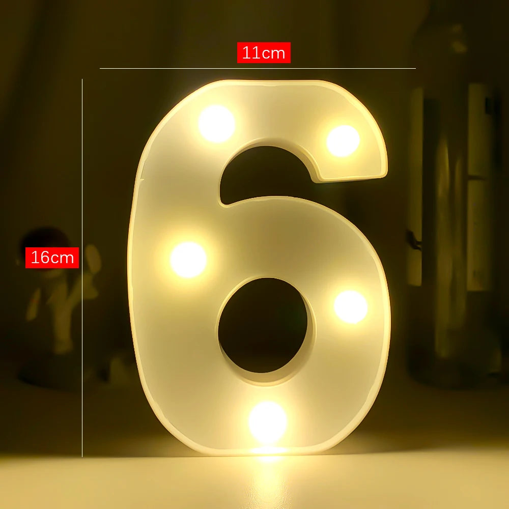 LEDナイトライト 【アルファベット・数字型】(乾電池式)