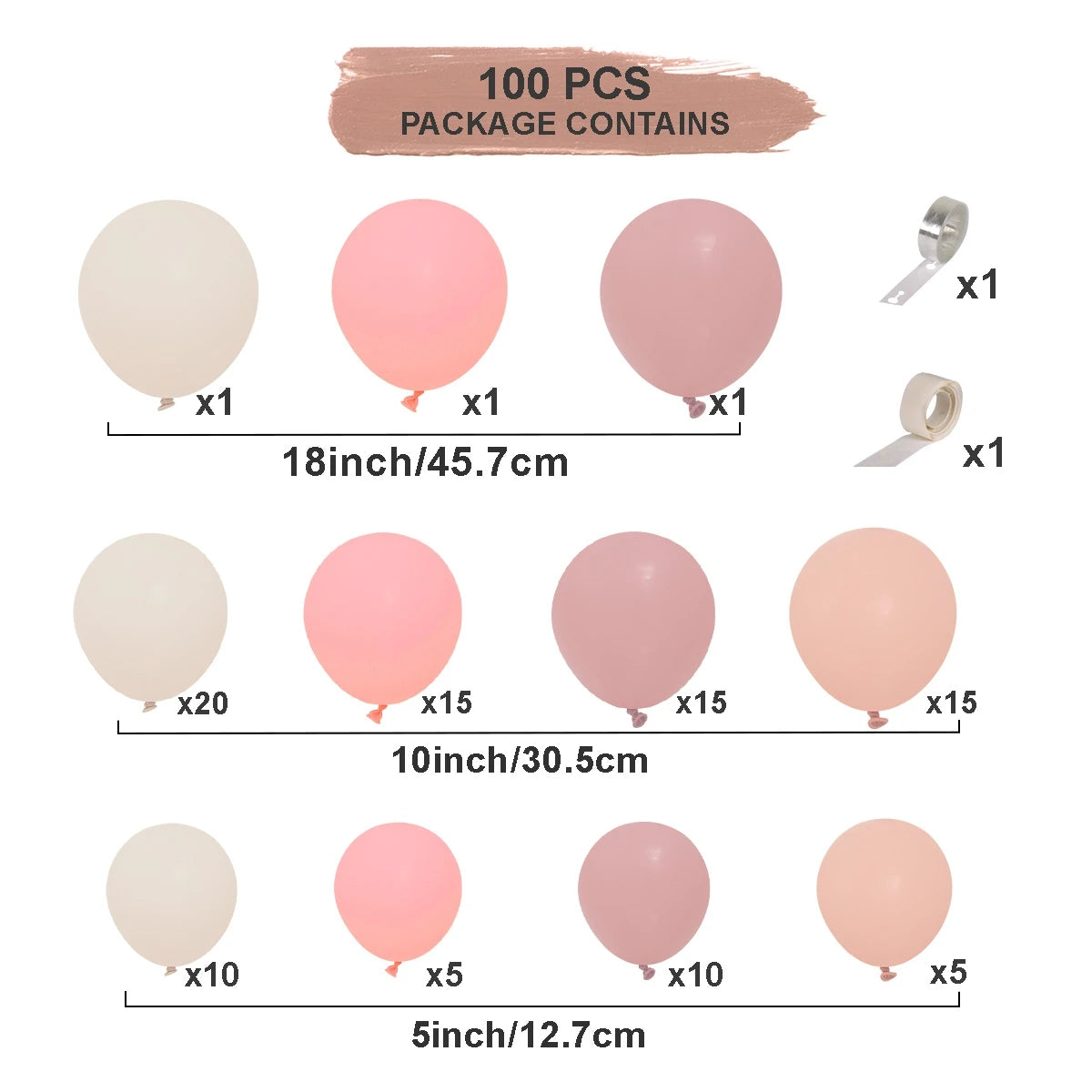 イベント・バルーン装飾|レトロピンクバルーンセット(100個)