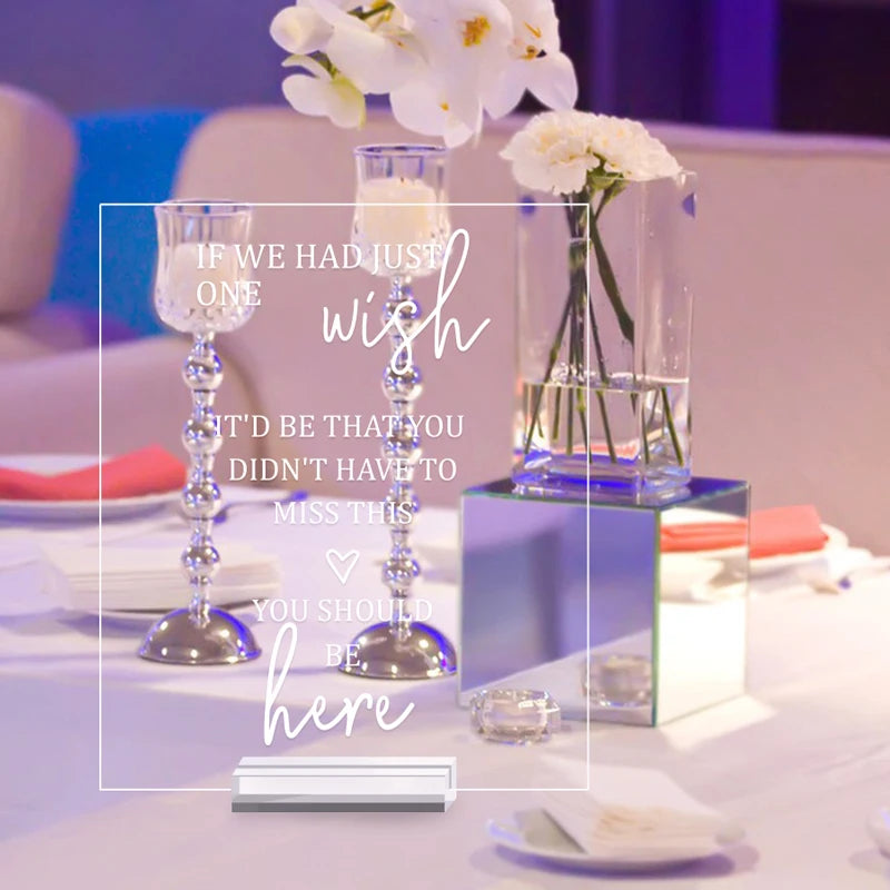 結婚式・インテリア装飾|透明アクリルテーブルサイン 1個セット