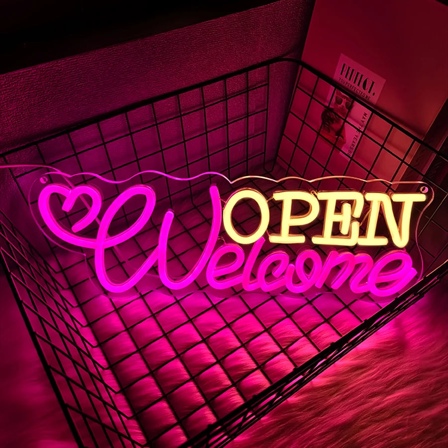 Welcome Open LEDネオンサイン(ネオン看板)