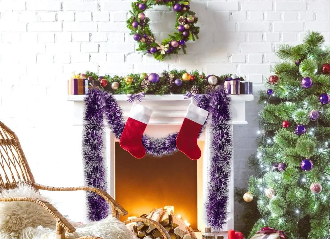 クリスマスリース|メタリックストリーマー 緑 2m