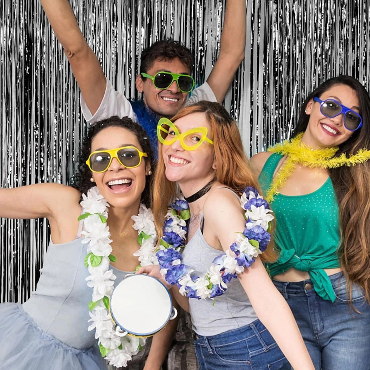 パーティー・インテリア装飾 メタリックカラーカーテン シルバー 幅1M 長さ2M