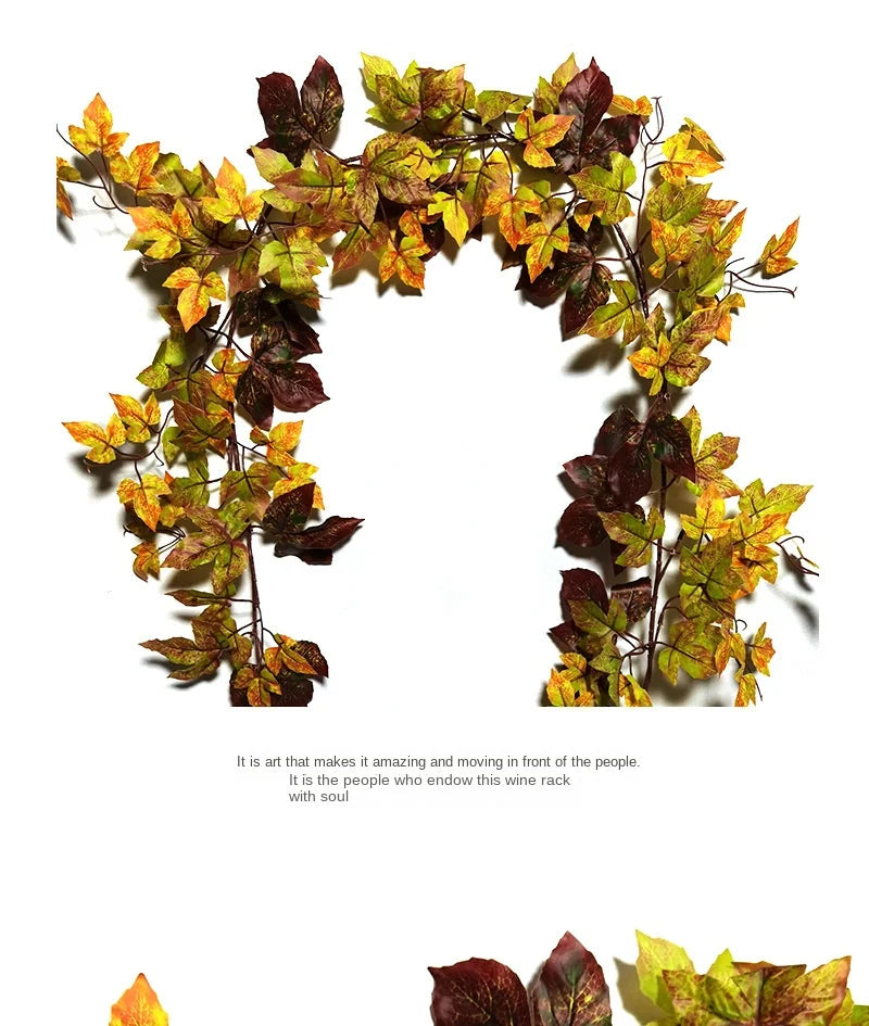 ハロウィンリース|秋のメープルリーフ フェイクガーランド