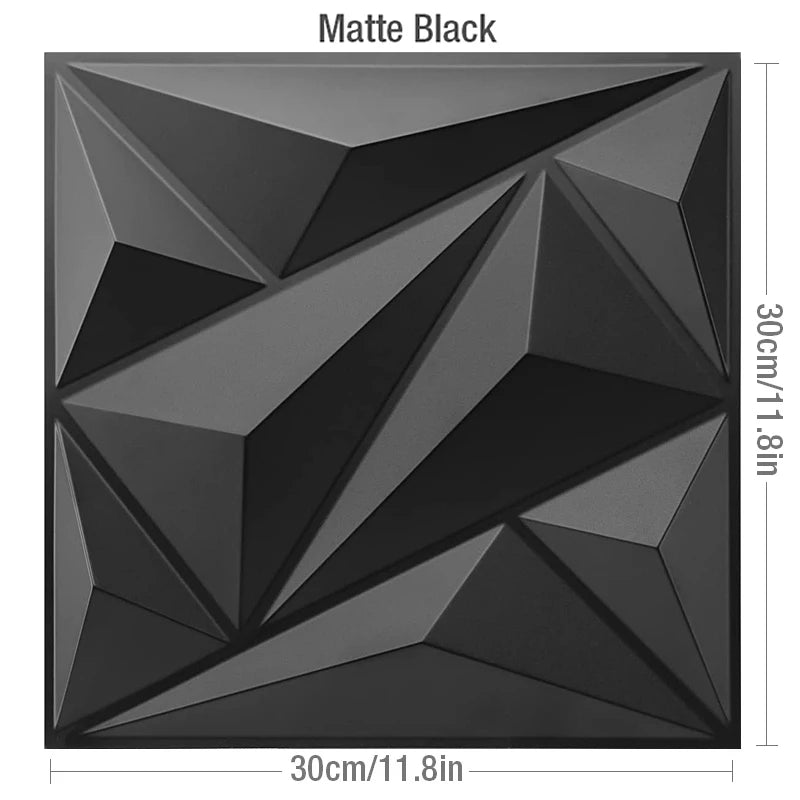 DIY用 3D幾何学柄 石膏壁面風ステッカー 12pcs 難燃性・防水性素材