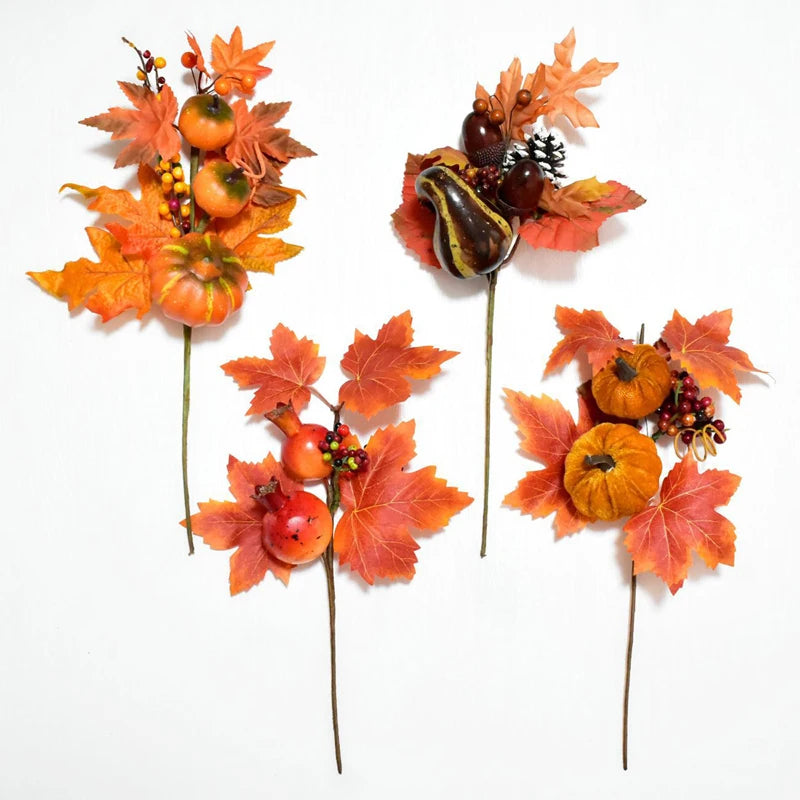 イベント・ハロウィングッズ|秋のフェイクメープルとカボチャ装飾枝