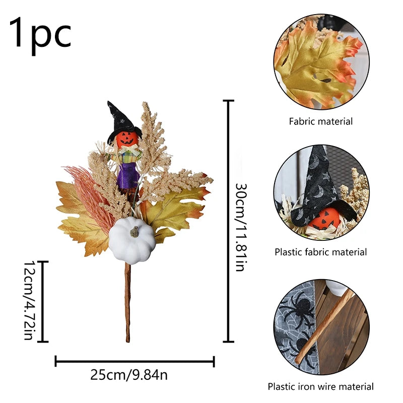 イベント・ハロウィングッズ|秋のフェイクメープルとカボチャ装飾枝